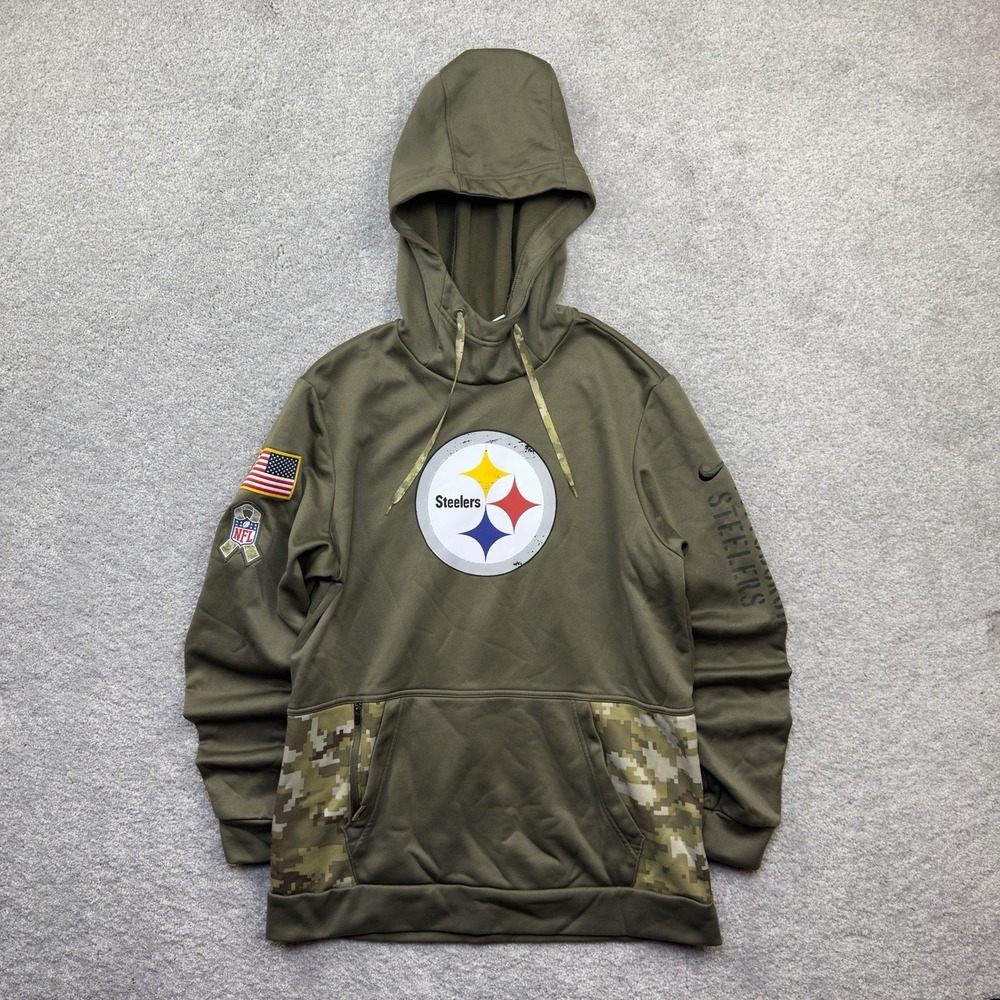 Nike Pittsburgh Steelers 2022 Salute to Service Therma-FIT Hoodie Olive Men's M